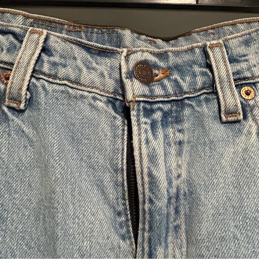 Levi's Washed Denim Straight Leg Jeans - Picture 4 of 7